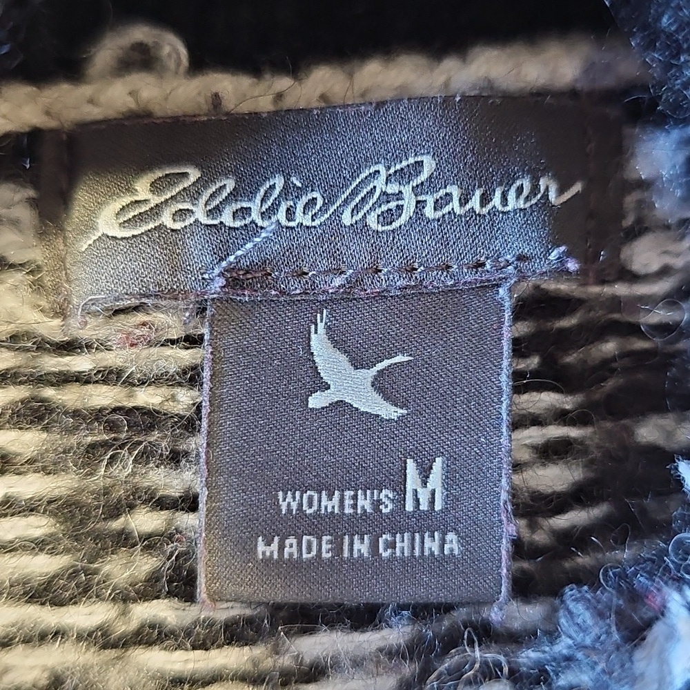 Eddie Bauer Medium Black and White Cowl Neck Sweater - Picture 4 of 5